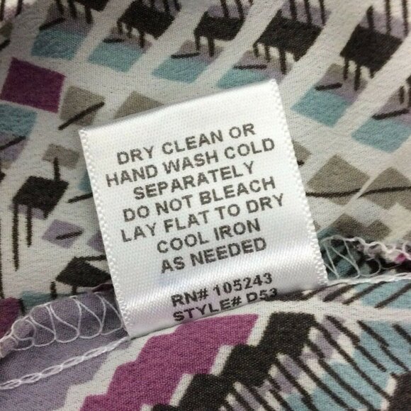 H.I.P. Tribal Print Blouse XS Polyester Made In USA - Picture 6 of 6